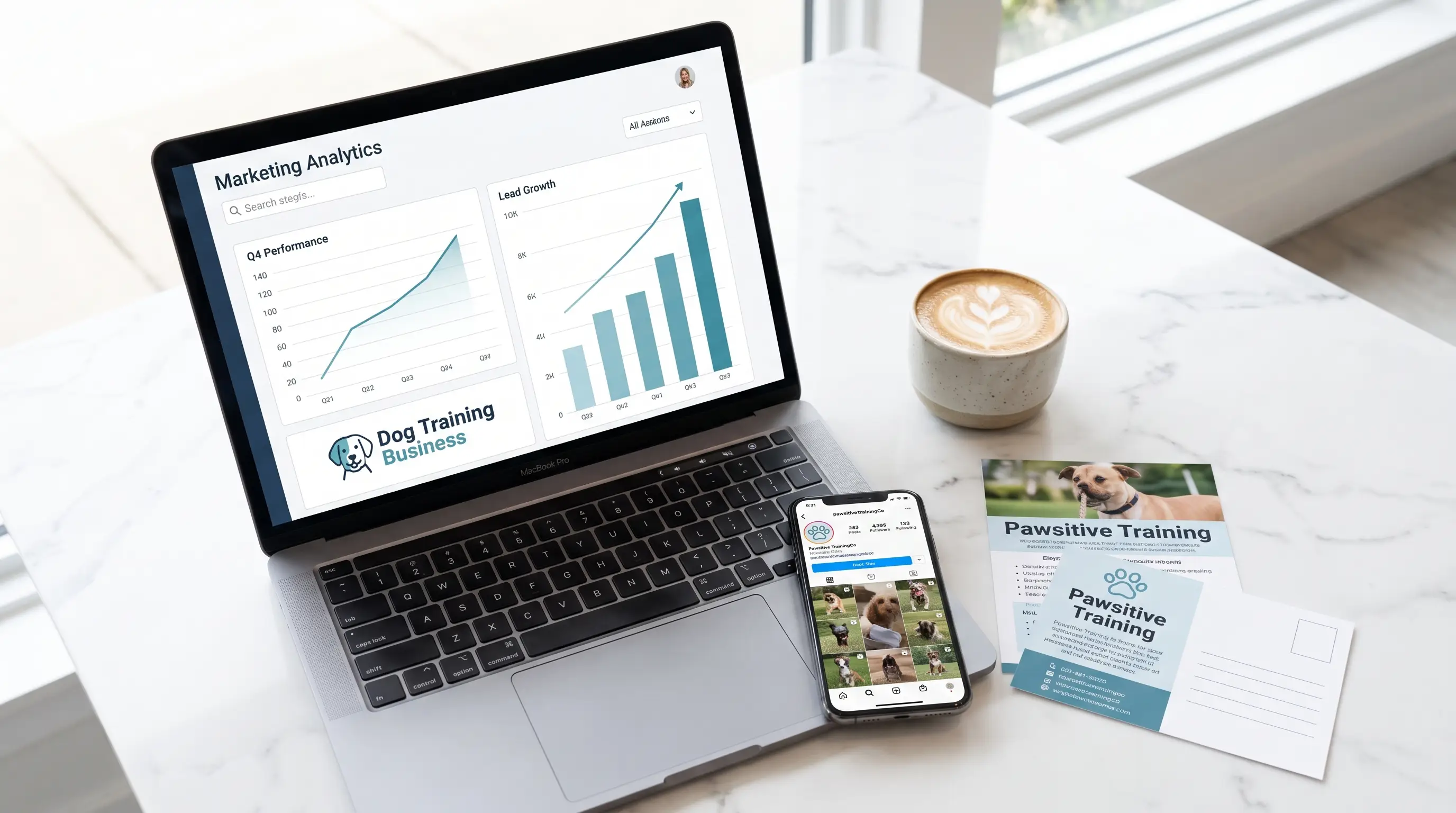 Marketing analytics dashboard for dog training business